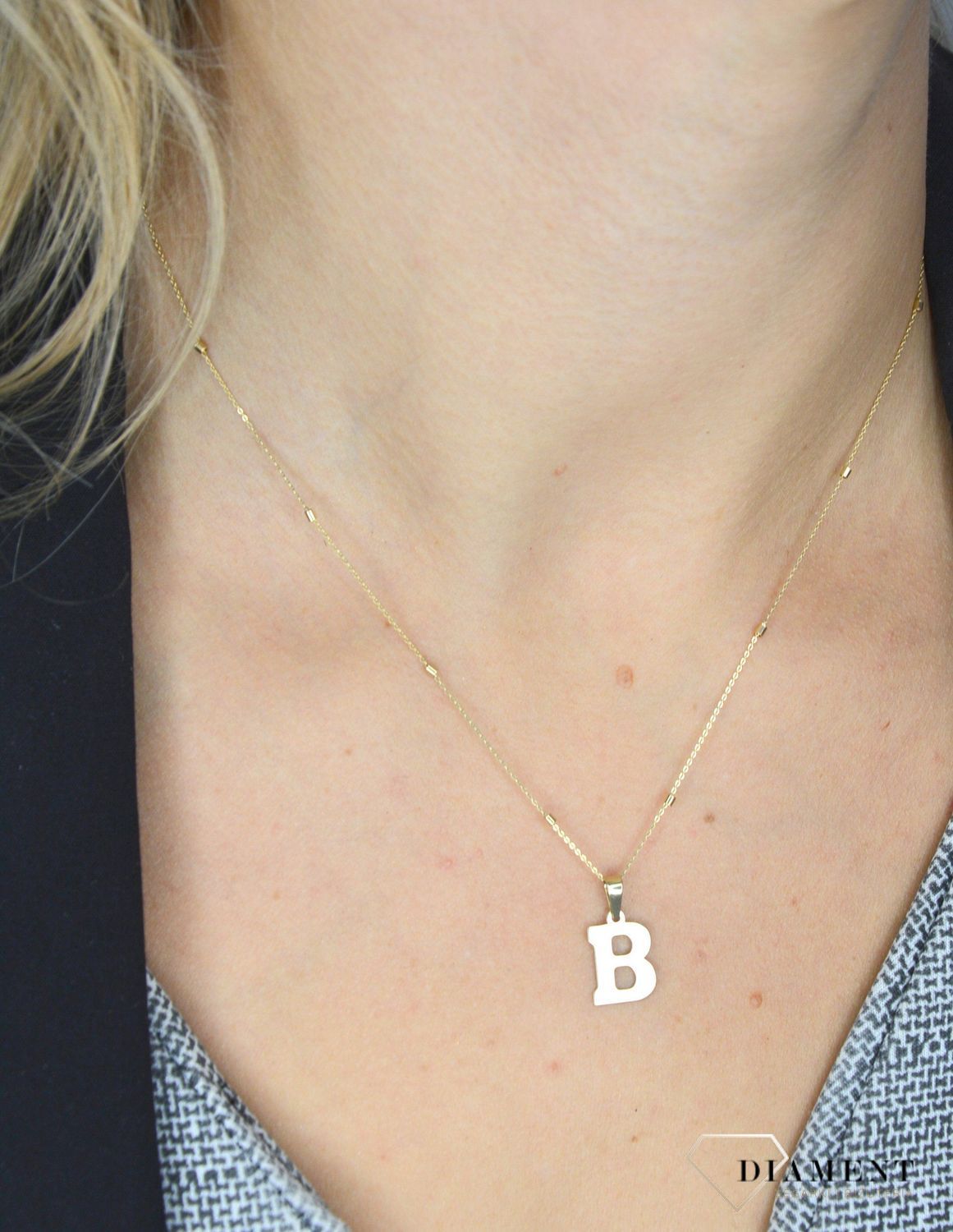 Złoty naszyjnik celebrytka z blaszkami złotymi Yes DIA-LAN-1217-585 1,5mm. Złoty naszyjnik celebrytka z blaszkami złotymi Yes.jpg